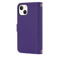 thumbnail image 3 of Pour Iphone 14 Étui en Cuir Texture Croisée (Violet), Iphone 15 Pro, 3 of 7