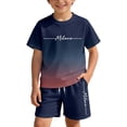 thumbnail image 5 of Tiijoy Little Girls Summer Casual Outfits Gradient Short Sleeve T-Shirt Shorts Set, Sizes 5-6, 5 of 6