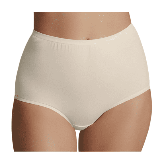The Classic Betsy Brief Panty, High Waist, 100% Cotton with Elastic Leg Panty, White, Size 8, 3-Pack (M100)
