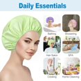 thumbnail image 2 of Gorros de ducha CHFONG, 6 unidades, para mujer, impermeables y reutilizables, 2 of 6