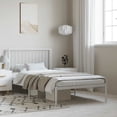thumbnail image 1 of vidaXL Metal Bed Frame with Headboard White 100x190 cm, 1 of 5