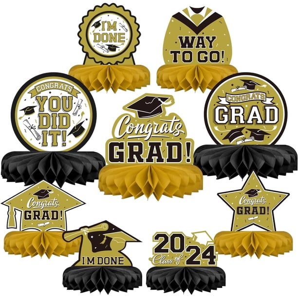 Big sale 2023 Graduation Season Hat Honeycomb Decoration Desktop Decoration Paper Fan Honeycomb Ball Graduation Party Decorative Object