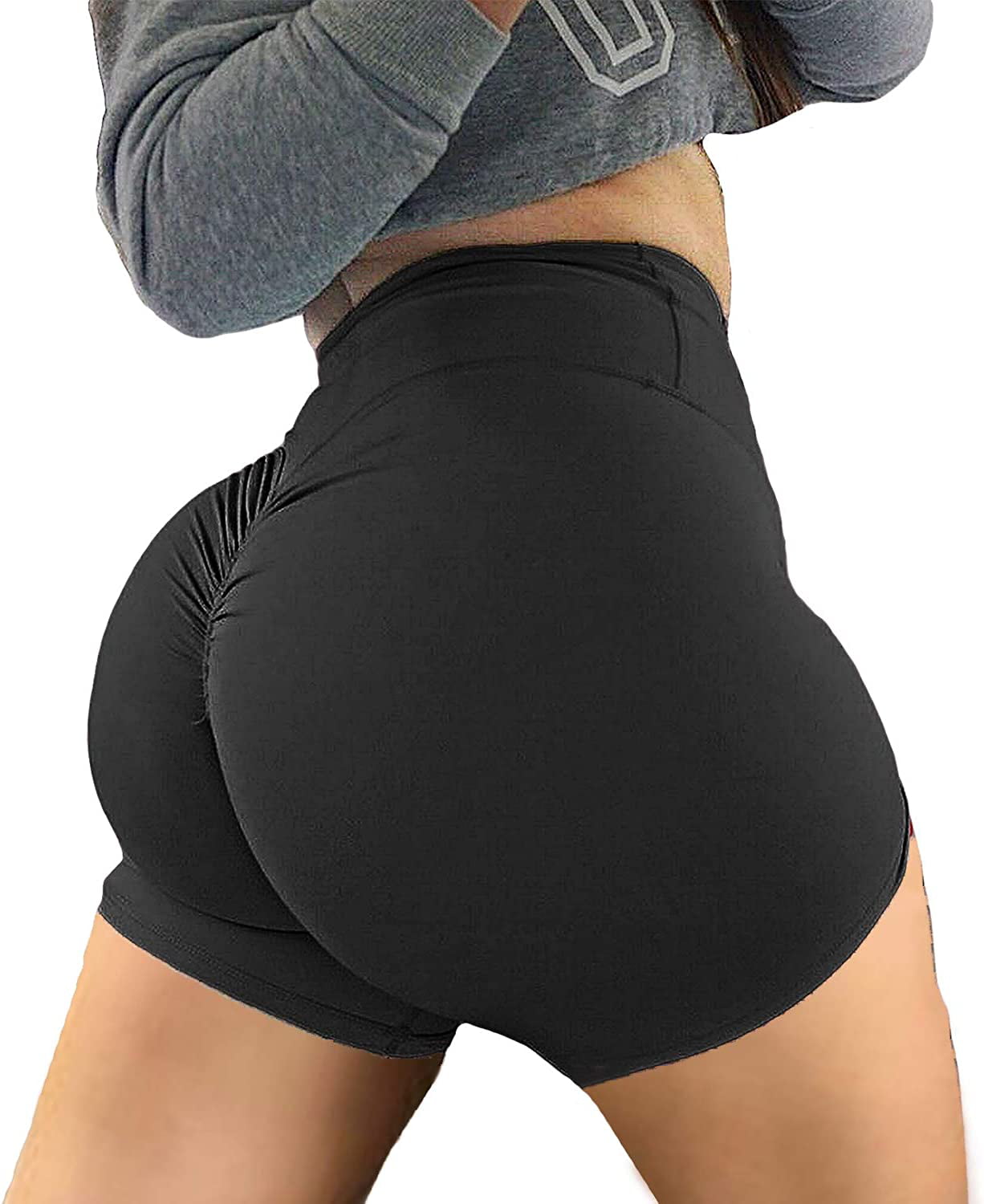 Velvet Booty Shorts With Fold Over High Waist 