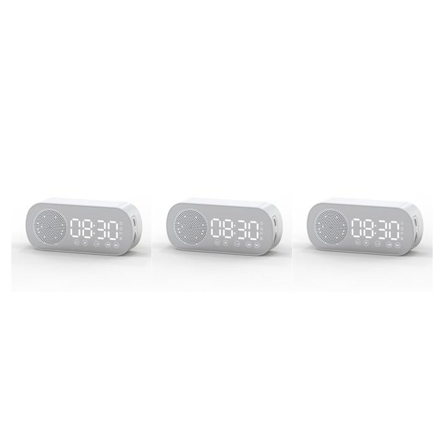 Bearachild Pantalla grande Reloj despertador digital Funcionamiento con botón recargable Altavoz compatible con Bluetooth Suministros domésticos Type1 NO1 Bearachild CBP164581