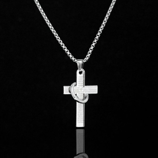 Collar de cruz de moda, diseño de nicho de lujo ligero para hombres, estudiantes de hip hop, estilo europeo y americano, joyería para parejas, simple
