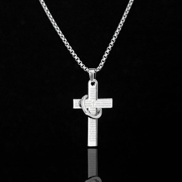 Collar de cruz de moda, diseño de nicho de lujo ligero para hombres, estilo hip hop, estudiantes, joyería de estilo europeo y americano, pareja simple
