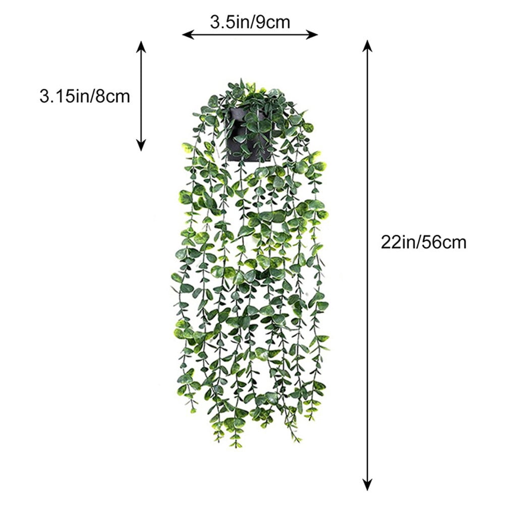 Artificial Green Hanging Vine Potted Plant In/outdoor Shelf Decor With