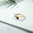thumbnail image 3 of Gem Stone King 18K Yellow Gold Plated Silver Yellow Citrine and Black Onyx Bypass Ring for Women (0.72 Cttw, Gemstone November Birthstone, Round 4MM, Size 7), 3 of 4