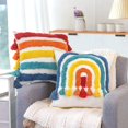 thumbnail image 4 of Square Tufted Colorful With Fringe Pillowcase 45X45cm Home Decor 2 Pieces(B), 4 of 5