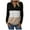 Khaki, variant on MIUOWANP Women's Fashion Hoodies & Sweatshirts Plus Size Oversized Long Sleeve Round-Neck Color Block For Girls Light Weight Soft With Pockets Shirts Black M