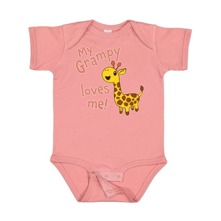 

Inktastic My Grampy Loves Me- Cute Giraffe Gift Baby Boy or Baby Girl Bodysuit