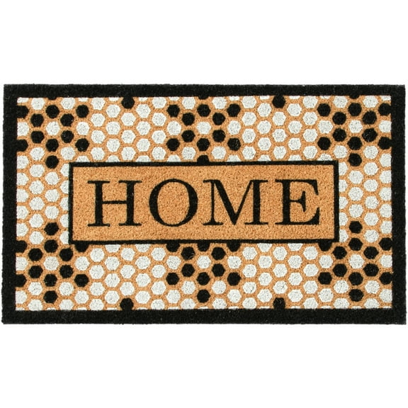 Home Decor Collection Home Penny Tile Coir Outdoor Doormat, 18"x30"