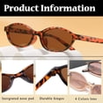 thumbnail image 3 of VETPW Trendy Oval Sunglasses Womens - Retro Cat Eye Sunglasses Womens Small Face Black Brown Lenses 90s Vintage Sun Glasses Narrow Shades Petite 4 Pack, 3 of 8