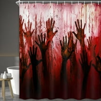 Halloween Shower Curtain Scary Hands Horror Bathroom Decor Holiday Gothic Bath Curtains with Hook Set 60 x 72 Inch