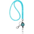 thumbnail image 1 of Retractable Badge Reel Lanyard with Id Holder for Women,32.9" Crystal office Teacher Lanyards Id Card Holder (Sky Blue), 1 of 5
