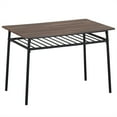 thumbnail image 5 of 6 Piece Dining Table Set, Wooden Dining Table with Storage Rack, 4 Chair and Bench, Stainless Steel Frame Modern Dining Set for Home, Kitchen, Breakfast Small Space, Easy Assembly, Natural, 5 of 7
