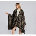 thumbnail image 4 of CoCopeaunt Women Thickened Shawl Wraps Ladies Winter Cardigan Cape Blanket Tourism Camping Poncho Scarf, 4 of 5