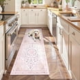 thumbnail image 6 of Wonnitar 2'x 6' Pink Floral Runner Rug for Hallway - Washable Rug Cute Girl Boho Print, Foldable Low Pile Non-Slip Floor Mat for Nursery, Kids Playroom, Entryway & Kitchen, 6 of 9