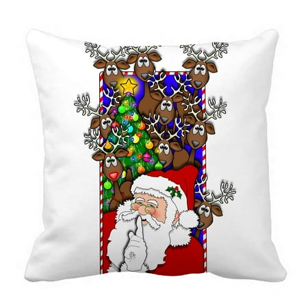 Reindeer Home Decor YKCG Home Decor Christmas Santa Claus Reindeer Pillowcase Pillow Cushion Case Cover Twin Sides 18x18 inches ()
