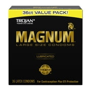 TROJAN Magnum Lubricated Large Condoms, Lubricated Condoms, 36 Count Pack