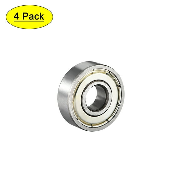 Deep Groove Ball Bearing 608Z Double Shield, 8mmx22mmx7mm Carbon Steel 4Pcs