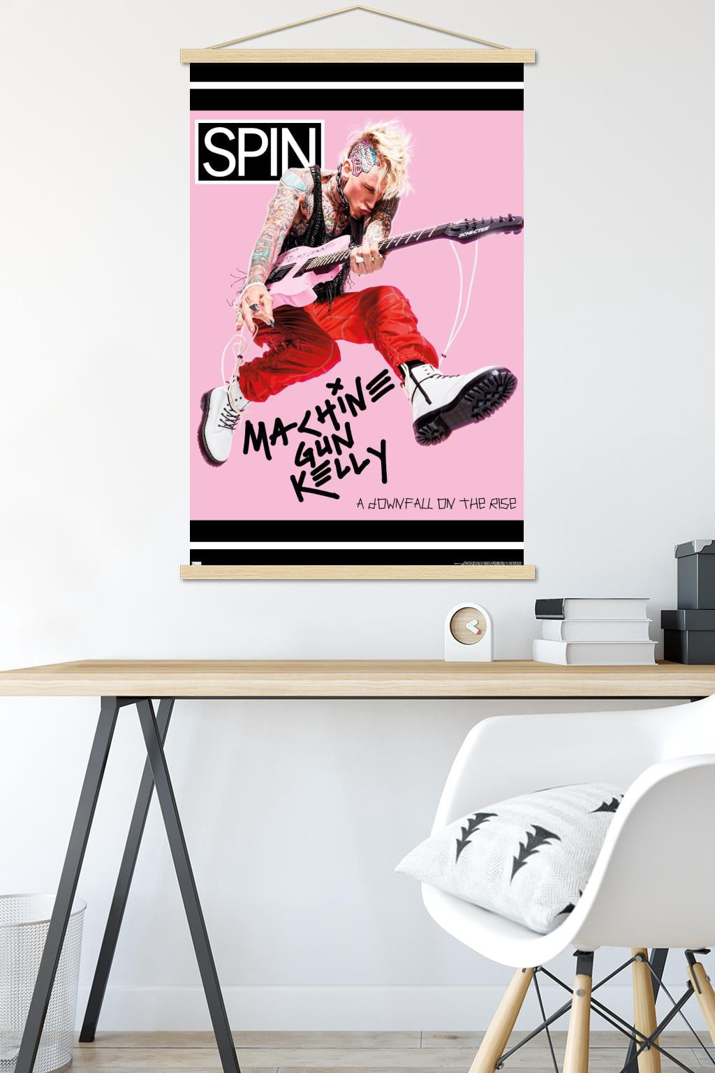 SPIN Magazine - Machine Gun Kelly 20 Wall Poster with Magnetic Frame, 22.375" x 34"