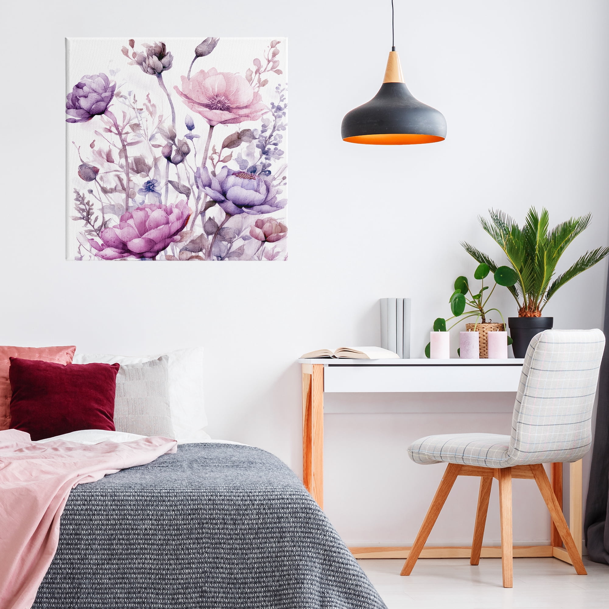 Stupell Industries Purple & Pink Florals Canvas Wall Art, design by Kim Lewis