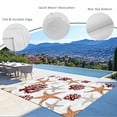 thumbnail image 3 of Brown Starfish Coastal Outdoor Rug 3x5 Ft - Reversible Patio Rug Outdoor Camping Rugs, Coral Nautical Summer Ocean Washable Indoor Outdoor Area Rugs, Non-Slip Outdoor Carpet Runner for Deck/Porch, 3 of 8