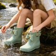 thumbnail image 7 of Toddler Green Rain Boots 3D Bow Green Kids Boys Girls Lightweight Shoes, 7 of 7