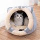 thumbnail image 1 of Tal Cat Hut Cat Hut Pets Cama para perros desmontable suave y cálida Cama para perros con cojines de franela Cave Cat Cave House Rabbit Bed para conejos (gris) S LingWen 8390614698567, 1 of 1
