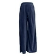 thumbnail image 6 of Gyexs Wide Leg Pants Woman High Waist Yoga Pants Baggy Stretchy Wide Leg Y2k Streetwear Women's Fashion, #04 Dark Blue, Size S, 6 of 7