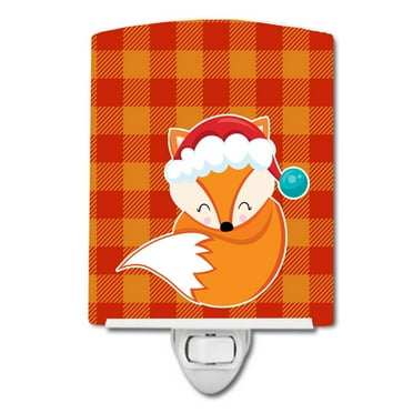 Caroline's Treasures BB9175CNL Christmas Fox #3 Ceramic Night Light, 6x4x3", multicolor