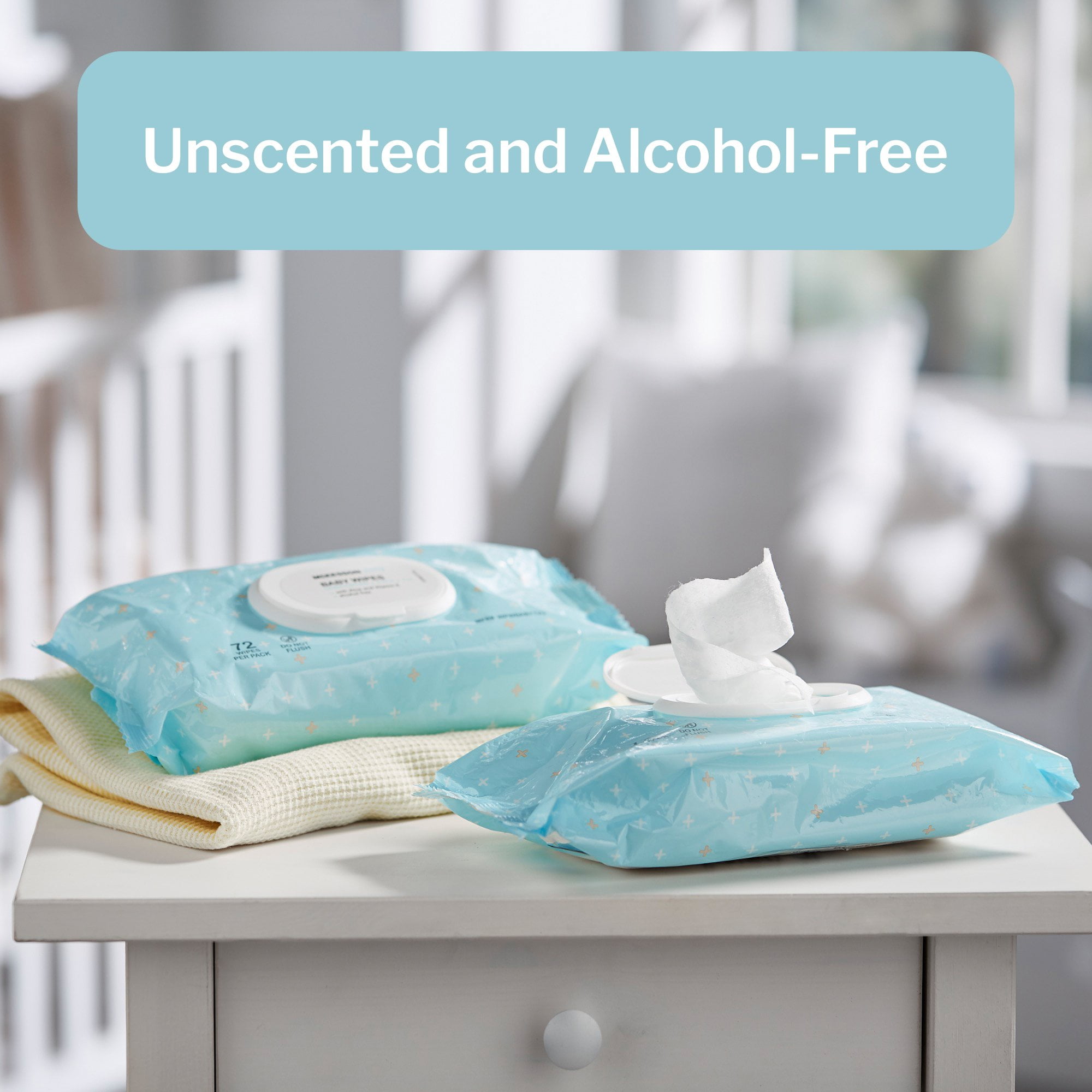 McKesson Baby Wipes with Aloe, Vitamin E - Unscented for Sensitive Skin, 72 Wipes, 12 Packs, 864 Total