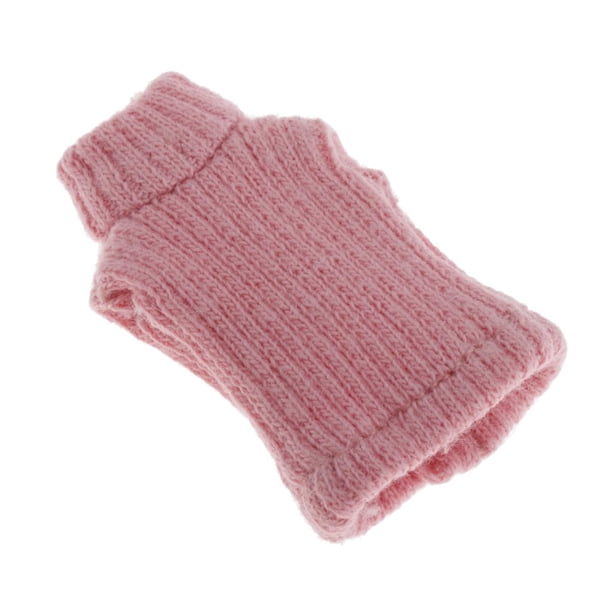 Suéter sin mangas con cuello enrollable para muñecas BJD a escala 1/12. Rosa oscuro