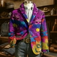 thumbnail image 4 of IWRICH Mardi Gras Corduroy Jacket for Men Holiday Blazer Outfits Plus Size Suit Sequin Printed Accessories Suits Cardigan Apparel 26-Purple XXXL, 4 of 4