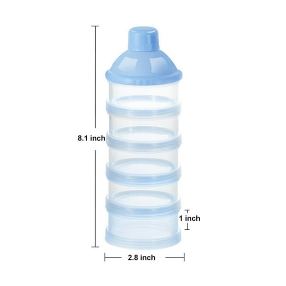 Dispensador de fórmula de leche para bebé, contenedor de almacenamiento de refrigerios apilable, antiderrames, 5 capas