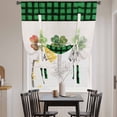 thumbnail image 3 of St. Patrick's Day Balloon Curtains for Living Room/French Door, Country Spring Clovers Green Black Plaid Tie Up Curtains 63 Inch Length Energy Saving Kitchen Curtains Shades for Windows 42"x63", 3 of 8