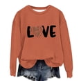 thumbnail image 2 of Rbaofujie Chandails Mignons pour Femmes Chandails Décontractés Imprimés Col Rond Manches Longues Chandails en Molleton Amples Chandails à Capuchon Orange pour Filles, 2 of 3