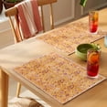 thumbnail image 4 of Orange Yellow Boho Placemats Set of 8 Vintage Shabby Abstract Geometric Art Place Mats Indoor Wipeable Table Mats Washable Cloth Dining Table Placemats for Kitchen Holiday Party Home Decor 13x19 Inch, 4 of 9