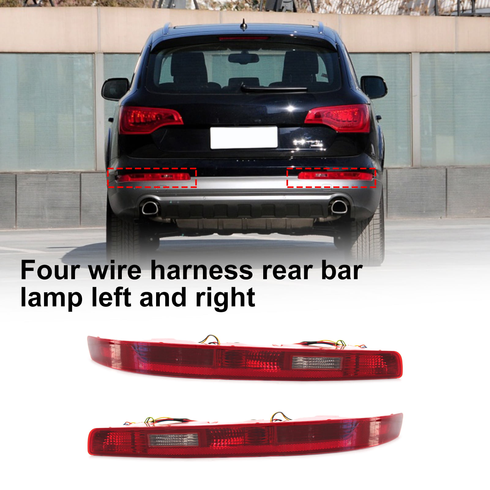 telt orientering Eksklusiv GWONG Rear Bumper Light Bright Replacement ABS Left/Right Reverse Stop Lamp  4L0945096 4L0945095 for Audi Q7 European Version 2009-2015 - Walmart.com