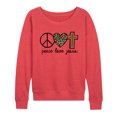 thumbnail image 1 of Instant Message - Peace Love Jesus - Women's Lightweight French Terry Pullover, 1 of 6