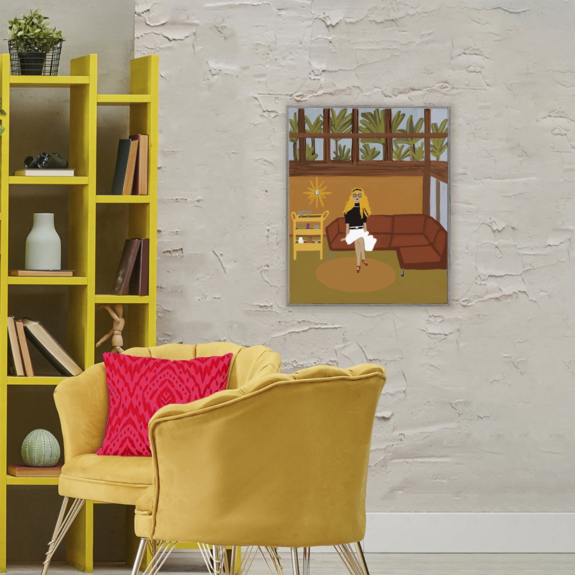 Stupell Industries Living The Girl Life Gray Framed Giclee Art, design by Kristal Clifford