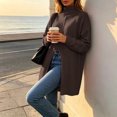 thumbnail image 5 of TEAJOPSUU Women's Turtle Neck Knit Sweaters Front Slit Long Sleeve Loose Fit Fall Winter Pullover Sweaters Coffee, 5 of 8