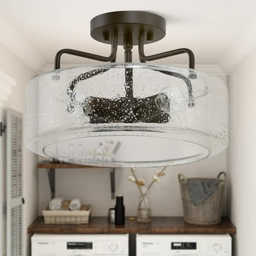 LaLuz Modern Farmhouse 4-Light Semi-Flush Mount Ceiling Lights for Kitchen - W12"x H8"
