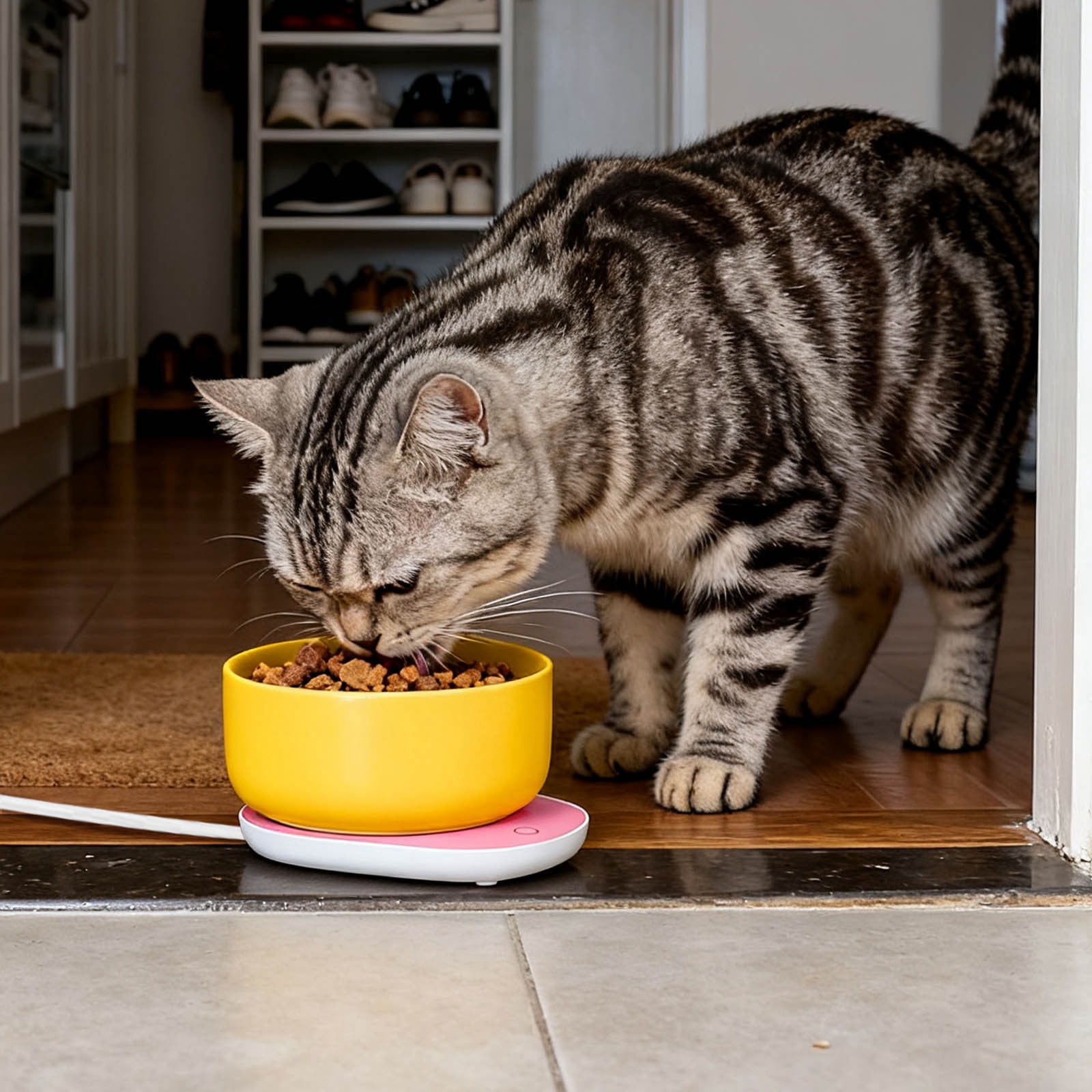 Intelligent USB Powered Thermal Cat Food Bowl Heater Insulated Temperature Control Feeding Tray For Indoor Pet Care Convenience
