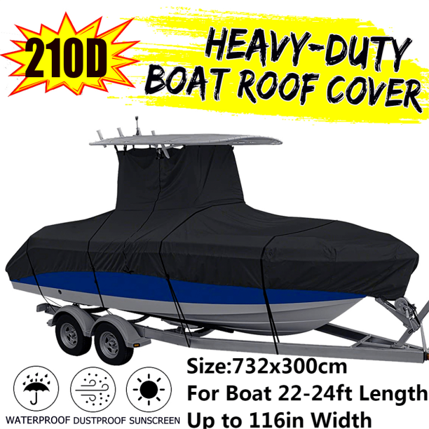 210D TTop Boat Cover 2224ft, Waterproof Heavy Duty Trailerable Center