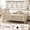 Beige & Natural Legs, variant on 60” Queen Size Faux Leather Storage Bench with Tufted Button, Rolled Arms & Vintage Rivets, Ottoman Bench for Bed Foot, Living Room, Entryway, Black