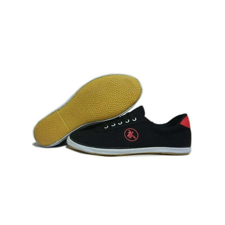 

SIMANLAN Kids Comfort Flats Tai Chi Sneakers Training Breathable Lace Up Canvas Sneaker Girls Karate Anti Slip Round Toe Martial Arts Shoes Black Martial Art 13c