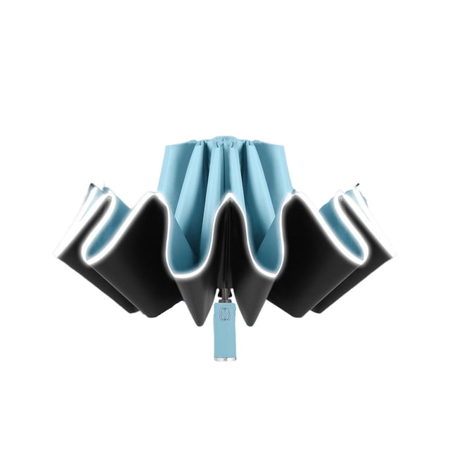 Soidarity Paraguas de mujer impermeable 3 pliegues portátil al aire libre sol lluvia vinilo reflectante sombrilla 10 costillas protector solar Personal carpas Cielo azul Soidarity OD029055-11