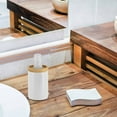 thumbnail image 6 of Pure Matte White Soap Dispenser with Natural Bamboo Top - Polyresin Liquid Pump, Modern Bathroom Accessory, 6 of 7